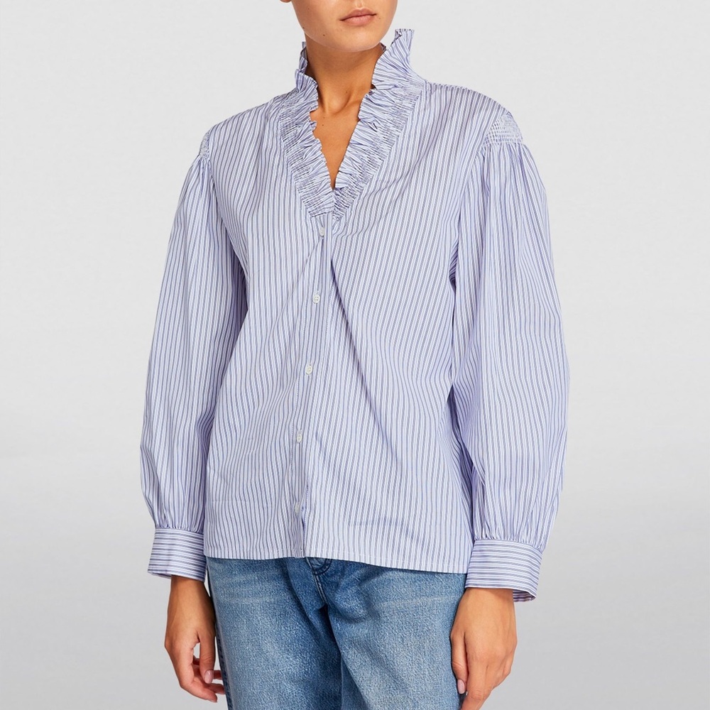 BNWT Sandro Ruffle Collar Button Down